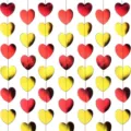 Gold and red mirror heart paper garland for Valentine day party hanging decoration, shiny finish. - 2M Mirror Gold Mixed Red Heart Garland