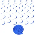 Blue hanging swirls party decorations birthday wedding ceiling spiral streamers 6pcs - Double Spiral 6 Pack / Sapphire Blue