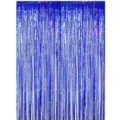 Cortina de flecos de oropel azul brillante fondo para fiestas de cumpleaños boda. - 1 m de ancho, 2 m de alto / Azul