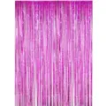 Cortina de flecos metálicos en rosa vivo, perfecta para fondos de fiestas y bodas. - 1 m de ancho, 2 m de alto / Rosa rojo
