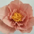 Fiore di carta crespa fatto a mano grande peonia artificiale decorazione festa giallo - 20cm / Malva Pallido
