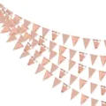 Rose gold triangle bunting banner garland for birthday party background wall decoration 3m - Mirror & Glitter Rose Gold