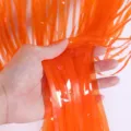 Orange foil fringe curtain, 1x2m shiny metallic tinsel backdrop for party wedding birthday decor. - 1x2m / Orange