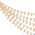 3M Ghirlanda Triangolare Oro Rosa Stendardo Decorazione Sospesa per Festa Compleanno - Oro champagne specchiato e luccicante