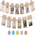 Baby 1st birthday monthly photo banner garland kraft paper picture frame party decoration - 13-Piece Kraft Paper