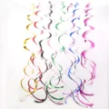 Colorful PVC swirl hanging decorations for birthday party and wedding festival backdrop - Single Spiral 6 Pack / Custom Combo Set