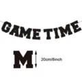 Bannière en papier pour fête sportive, guirlande noire GAME TIME, taille 20cm/8inch. - Guirlande en Papier Game Time