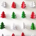 Ghirlanda di albero di Natale 3D carta rosso bianco verde decorazione festa striscione - 4 Metri / Ghirlanda per Albero di Natale Rosso Verde Bianco a Tre Strati