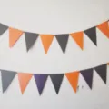 Halloween party decoration triangle pennant banner bunting flags hanging garland decoration. - Black Orange Purple Triangle Banner