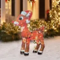 Dettaglio decorazione luminosa renna di Natale per esterni in giardino durante le feste. - modello 3 / Imballaggio in busta a bolle