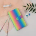Álbum de fotos brillante de arcoíris de 3 pulgadas con cierre magnético para tarjetas. - 3 Pulgadas 108 Bolsillos / Tela Arco Iris Oscuro