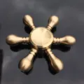 Brass 6-blade fidget spinner, metal stress relief hand toy for focus and relaxation. - Pure Copper Detachable - CT-02 Bowling Model