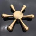 Pure brass 6-arm fidget spinner detail view, high quality metallic stress relief toy. - Pure Copper Detachable - CT-08 Trophy Model