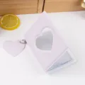 Details of the purple heart hollow jelly 3-inch photocard holder and mini photo album. - 3-Inch 32 Pockets / Jelly Light Purple