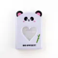 Cute panda 3-inch photocard binder with heart cutout and sweet style for polaroid photos. - White Bear