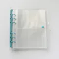 Transparent 6-ring photo album binder for polaroid cards, clear PVC storage book with snap. - 5 Inch 6 Holes / Blue