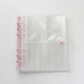 Detalle de archivador transparente para fototarjetas, anillas rosa y fundas de 3 pulgadas. - 3 Pulgadas 6 Agujeros / Rosa