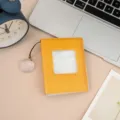 Mini álbum de fotos con brillantina amarilla de 3 pulgadas para guardar tarjetas Kpop. - 3 Pulgadas Cuadrado Esmerilado Cielo Estrellado Hueco / Amarillo
