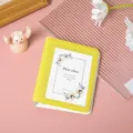 Yellow 3 inch mini photo album photocard holder kpop idol postcard storage book binder cute - Yellow