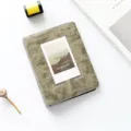 Vintage mini photo album for 3-inch polaroid pictures with 64 pockets green PU leather cover - Vintage Gray Black