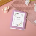 Mini 3-inch photo album binder for Kpop photocards, cute purple collectible card book. - Purple