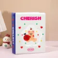 Cute mini 3 inch photocard binder cute bear photo album collector book transparent card holder 80 - 3 Inch 80 Pockets Hollow Flower / White (White Inner Page)