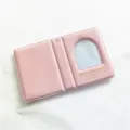 Classeur de photokartes rose 3 pouces, mini album photo K-pop en cuir PU avec fenêtre. - 3 Pouces / Rose Fenêtre Creuse
