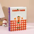 Cute 3-inch photocard binder with cute bear and carrot design, perfect kpop idol gift album. - 3 Inch 80 Pockets Hollow Flower / Red Grid (White Inner Page)