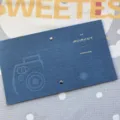 Blue velvet 3-inch polaroid photo album cover with embossed camera and gold foil text design. - 3 Inch 64 Pockets / Light Blue Denim