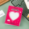 Mini pink 3-inch photocard holder album, cute heart cutout kpop photocard binder book. - 3 Inch 32 Pockets Heart Cutout / Rose Pink