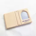 Mini album porte-cartes photo en cuir PU champagne avec affichage de fenêtre en arc. - 3 Pouces / Beige Fenêtre Creuse