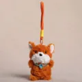 Süßer orangefarbener Fuchs Plüsch Anhänger Schlüsselanhänger mit Strasskragen, tolles Geschenk. - Fuchs Stil / 12cm / Orange