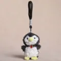 Süßer Plüsch Pinguin Schlüsselanhänger Variante mit rotem Herz Anhänger, kuscheliges Stofftier. - Pinguin / 12cm / Schwarz