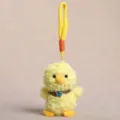 Gelber Plüsch Ente Schlüsselanhänger mit blauem Schmuckstein Kragen, niedliches Stofftier. - Ente Stil / 12cm / Gelb