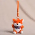 Niedlicher Plüschtier Fuchs Schlüsselanhänger mit orangefarbenem Band Schal Tasche Anhänger - Schal Tieranhänger - Fuchs