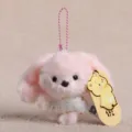 Cute pink plush bunny keychain with pearl chain and dress, lovely bag charm accessory. - Mini Animal Pendant Rabbit
