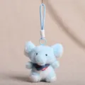 Süßer blauer Plüsch Elefant Anhänger mit Schal, flauschiges Kuscheltier für Rucksack. - Schal Tieranhänger - Elefant