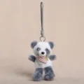 Süßer Plüsch Panda Schlüsselanhänger Tasche Anhänger mit Schal weiches Stofftier Rucksack - Gekleideter Tieranhänger - Panda