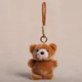 Süßer brauner Plüsch Bär Schlüsselanhänger flauschiger Rucksack Anhänger weiches Stofftier - Tieranhänger - Bär