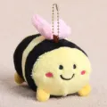 Süßer Bienen Plüsch Anhänger Spielzeug Cartoon Taschen Deko Schlüsselanhänger Puppe geschenk - 10cm / Rosa Flügel