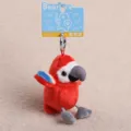 Cute red parrot plush toy keychain, soft stuffed bird doll bag pendant for birthday gift. - Little Bird Pendant Red