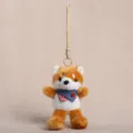 Cute plush Shiba Inu keychain bag pendant soft toy with blue scarf for daily decor - Dressed Animal Pendant - Shiba Inu / Approx 15cm