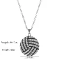 Zilveren strass volleybal hanger ketting voor vrouwen, elegante sport sieraden cadeau. - Volleybal Eenvoudige Ketting