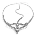 Bohemian rhinestone hair chain crystal forehead jewelry vintage silver headpiece detail view - Bohemian Headpiece(FD069) / Silver