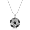 Strass voetbal hanger ketting voor vrouwen, stijlvolle zilveren slangenketting sport sieraden. - Voetbal Slangenketting