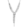 Elegante lange kristalen Y-ketting met transparante strass stenen statement mode accessoire. - Ketting / Zilver