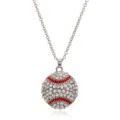 Schitterende strass honkbal hanger ketting voor vrouwen, stijlvolle sport kristal sieraden. - Honkbal 1 Eenvoudige Ketting