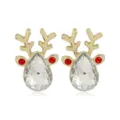 Prachtige kerst rendier oorknopjes met helder kristal en rode stenen vergulde sieraden - Eland