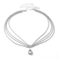 Meerlaagse strass voorhoofd ketting kristal hoofdsieraden zilver haaraccessoire - FD123 Stijl (FD123) / Zilver