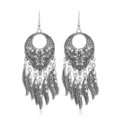 Boheemse zilveren dromenvanger veer hangende oorbellen vintage stijl legering sieraden voor dames - Stijl 2